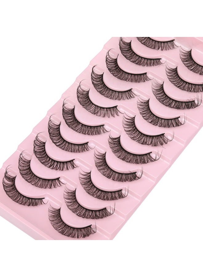 wiwoseo False Eyelashes Russian Strip Lashes Faux Mink Lashes Wispy Fluffy 16MM Lightweight 3D Effect Russian Volume Fake Eyelashes 10 Pairs Pack - Image 2