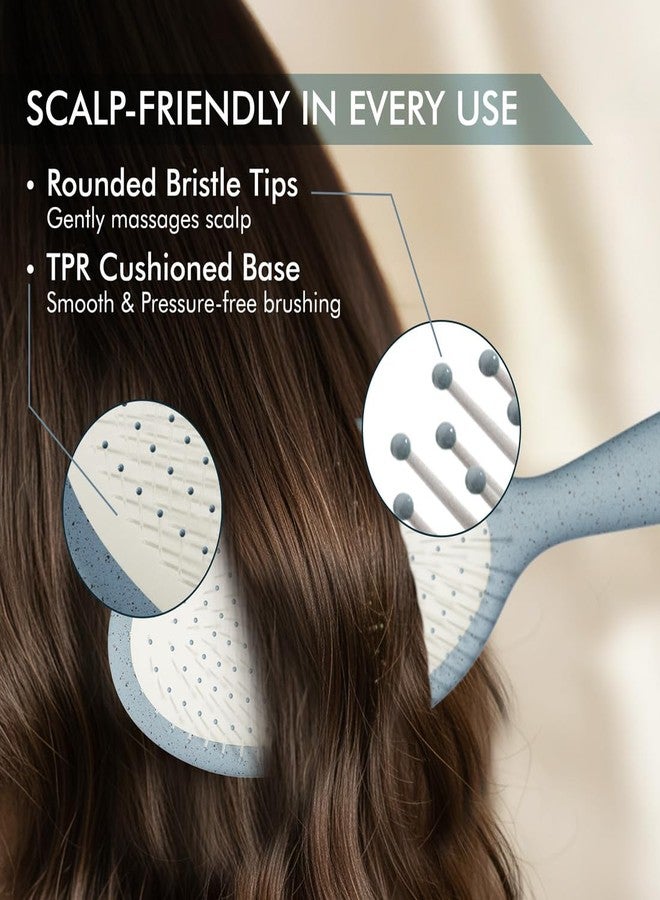 Ikonic Me Padlle Hair Brush IKM 3018 - Eco Concious, Flexible Nylon Bristles Reducing Breakage, Rounded Tips for Gentle Scalp Massage, Lightweight Styling Tool for All Hair Types – Powder Blue - Image 3