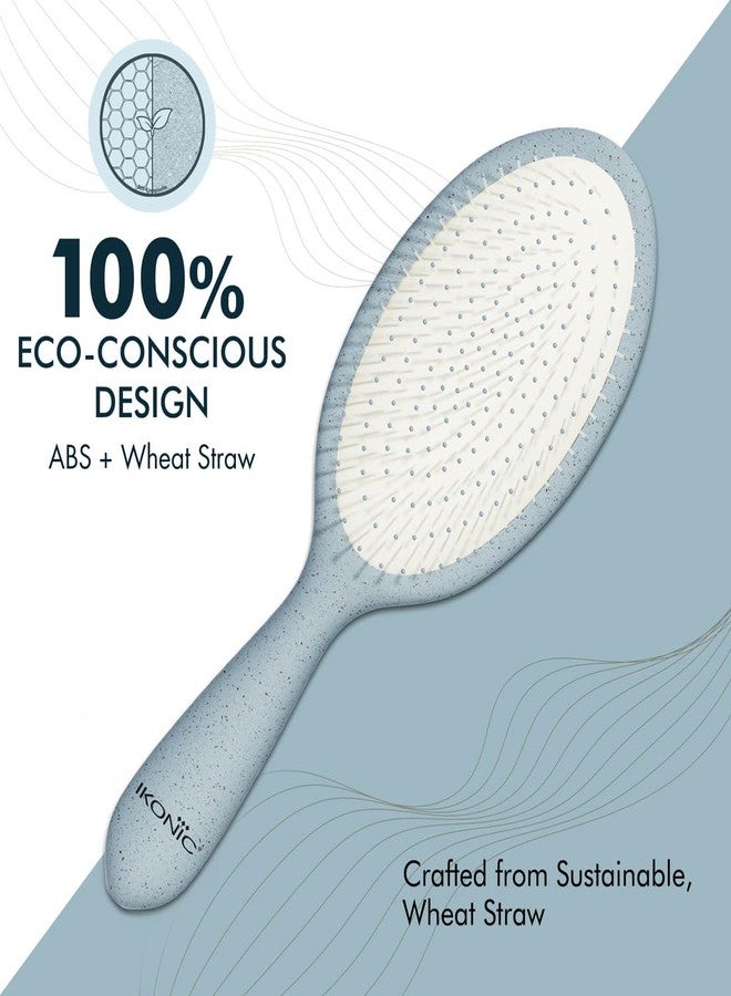 Ikonic Me Padlle Hair Brush IKM 3018 - Eco Concious, Flexible Nylon Bristles Reducing Breakage, Rounded Tips for Gentle Scalp Massage, Lightweight Styling Tool for All Hair Types – Powder Blue - Image 4