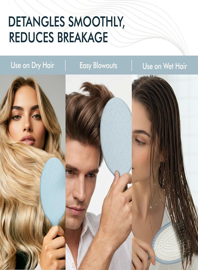 Ikonic Me Padlle Hair Brush IKM 3018 - Eco Concious, Flexible Nylon Bristles Reducing Breakage, Rounded Tips for Gentle Scalp Massage, Lightweight Styling Tool for All Hair Types – Powder Blue - Image 5