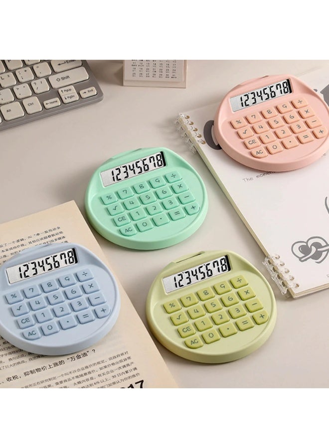آلة حاسبة دائرية ، آلة حاسبة مكتبية صغيرة محمولة، آلات حاسبة أساسية قياسية بشاشة LCD مكونة من 8 أرقام، لون ماكرون أنيق - Image 1