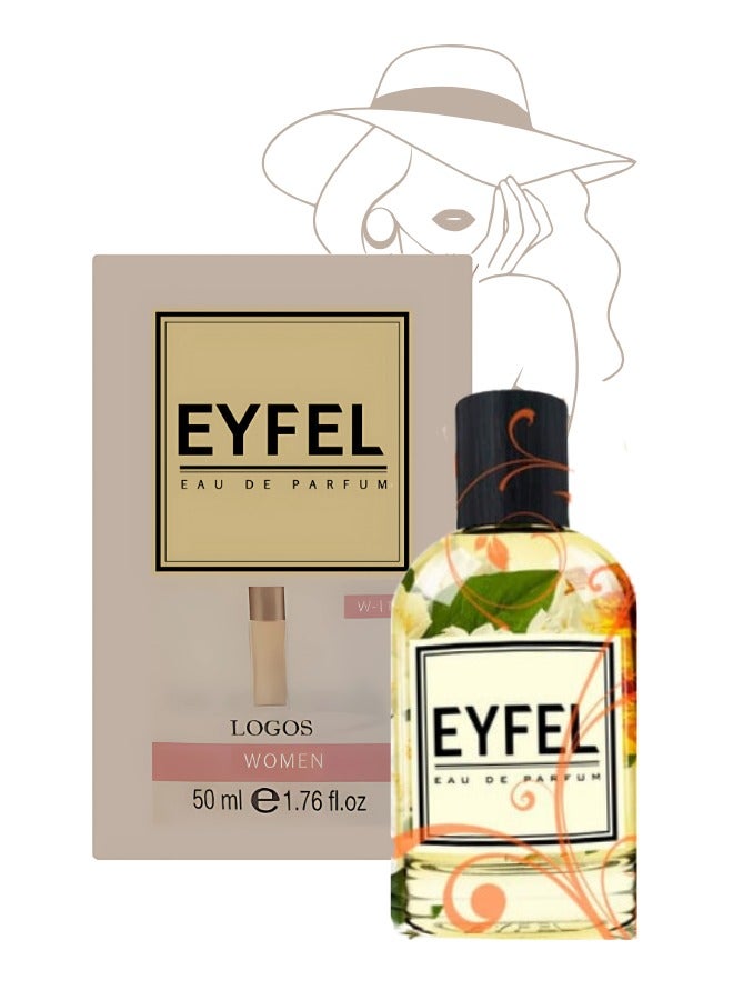 EYFEL Logos Eau de Parfum for Women W-11, 50ml – Long-Lasting Floral, Woody & Spicy Fragrance with Rose, Jasmine, and Amber Notes - Image 1