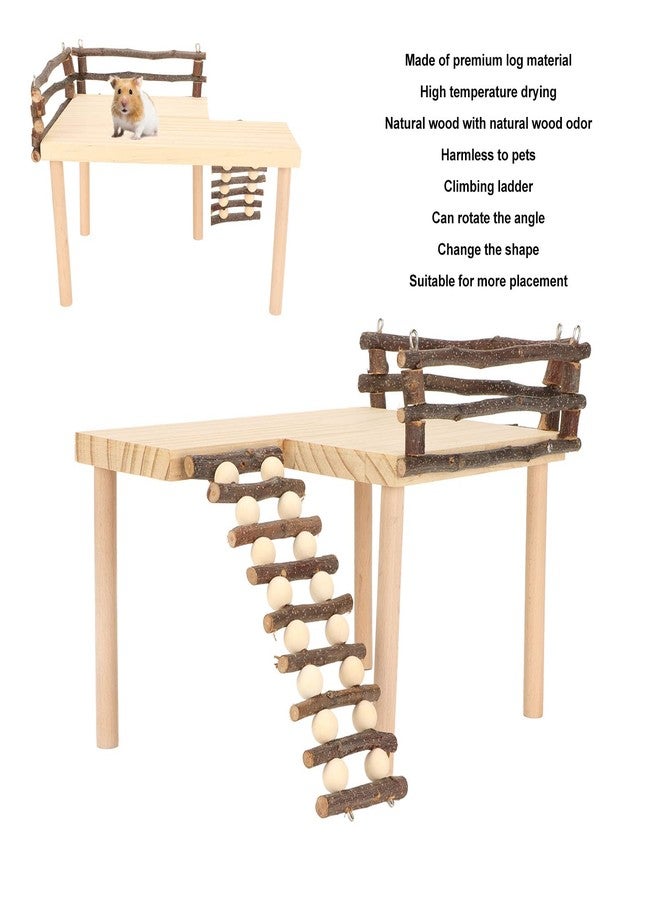 Ejoyous Hamster, Hamster Play Wooden Climb with Climbing Ladder for Dwarf Syrian Hamsters and Small Animal - Image 3