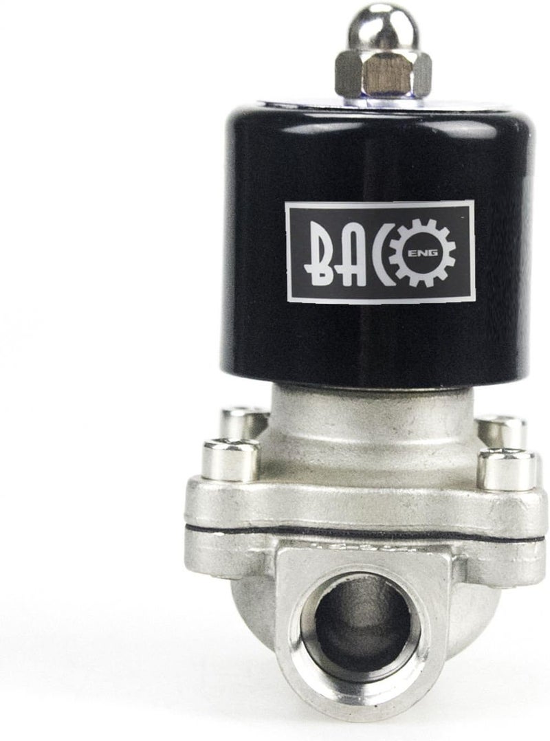 BACOENG 1/2" DC12V NPT Stainless Steel Normally Closed Electric Solenoid Valve - Image 2