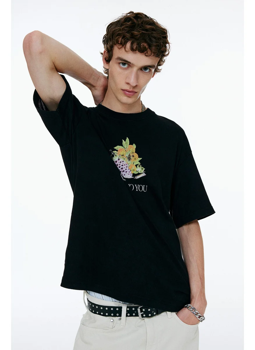 اتش اند ام Loose Fit Printed T-Shirt