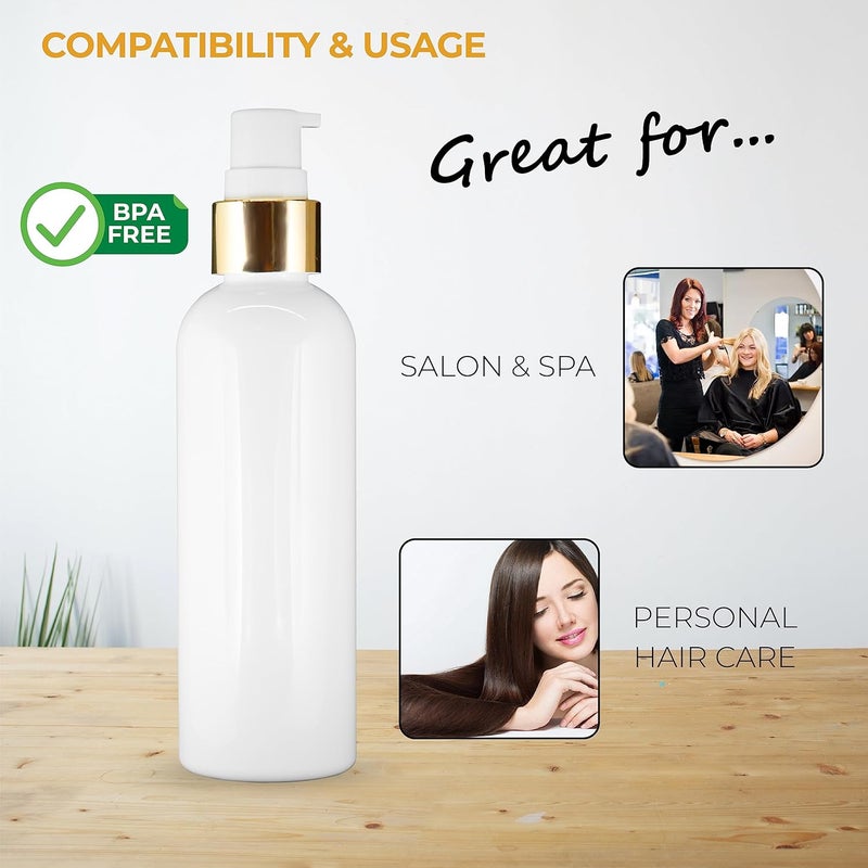 MeeTo 3 Cylindrical Shape Bottle Durable Refillable Containers With 1 Pump Bottles Dispenser, 1 Spray Atomizer, 1 Root Comb Applicator And Filp Top Cap For Perfume, Liquids, Shampoo, Body Soap,White - Image 3