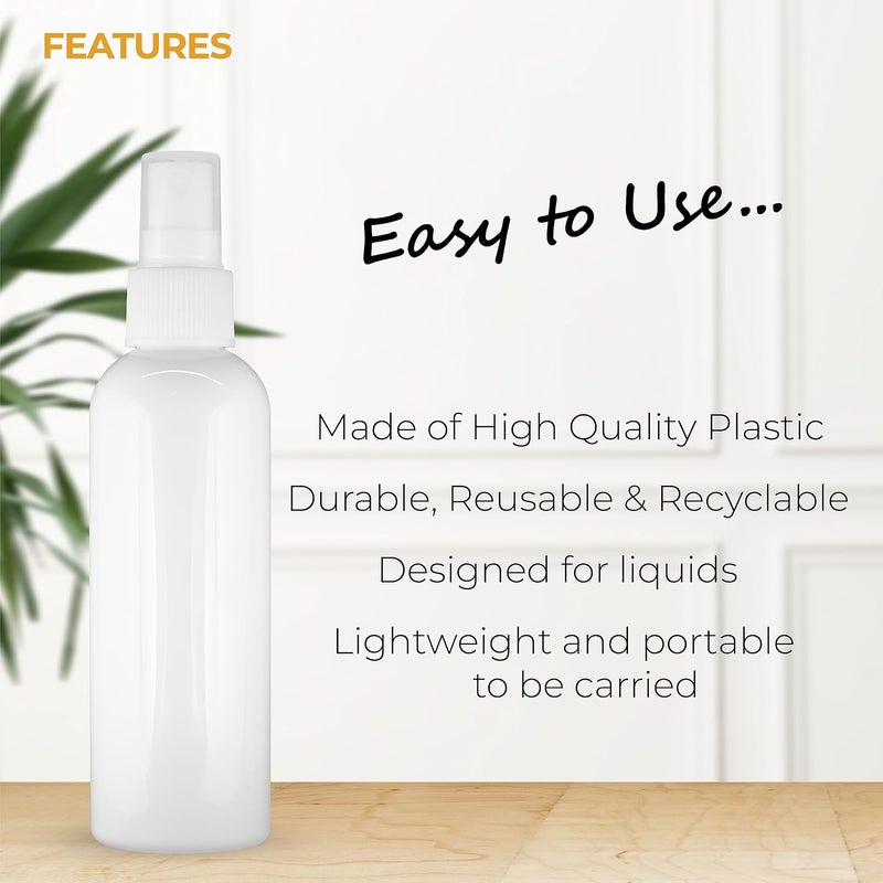 MeeTo 3 Cylindrical Shape Bottle Durable Refillable Containers With 1 Pump Bottles Dispenser, 1 Spray Atomizer, 1 Root Comb Applicator And Filp Top Cap For Perfume, Liquids, Shampoo, Body Soap,White - Image 4