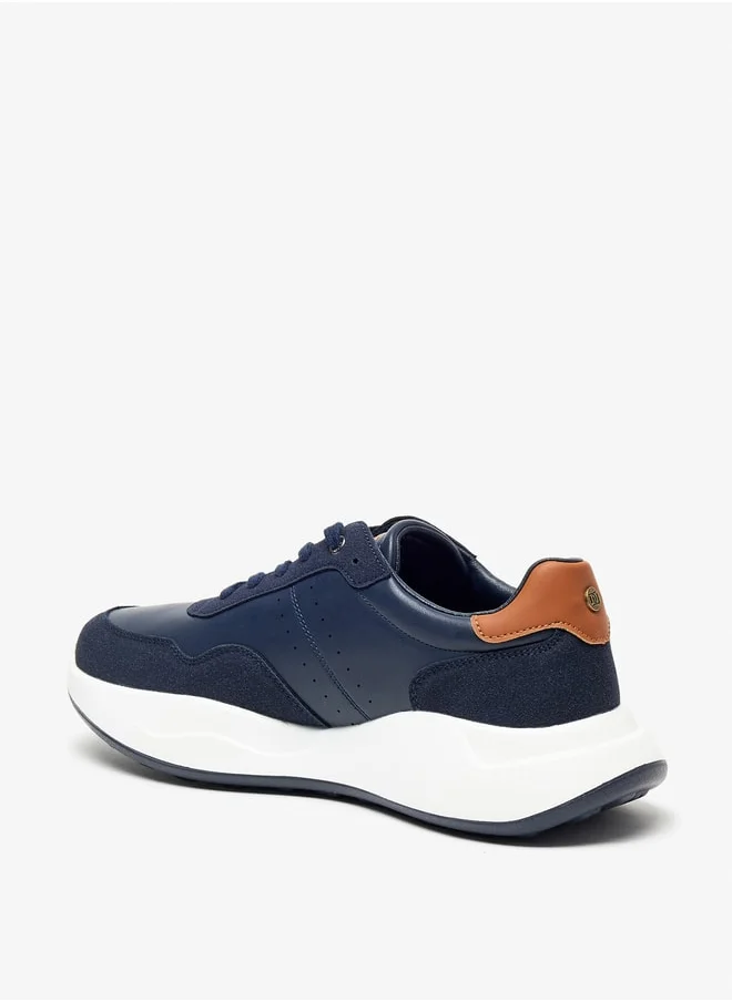 دوتشيني Men's Solid Lace-Up Sneakers