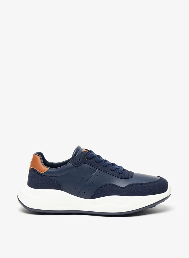 DUCHINI Men's Solid Lace-Up Sneakers