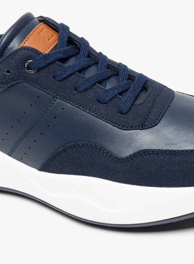 DUCHINI Men's Solid Lace-Up Sneakers
