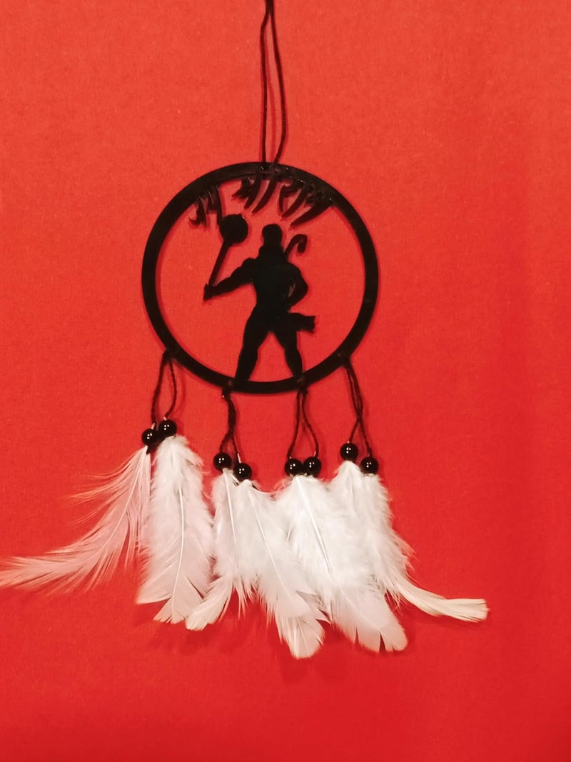 Rukshv Decorative Car Rearview Mirror Hanging with Feathers, Acrylic Spiritual Accessory for Home, Car, Office Interior Decor (Hanumanji) - Image 3