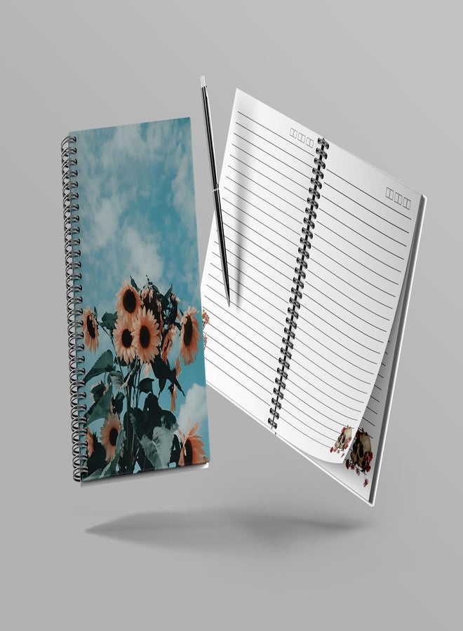 zenithink دفتر ملاحظات زينيثينك فلاور إستيتيك كالم ويرو | ورق 80 غ/م² مع غلاف مقوى 350 غ/م² | مسطر بخطوط مفردة | 160 صفحة | مقاس A5 | تجليد حلزوني | متعدد الاستخدامات للمدرسة والمنزل والمكتب | - Image 4