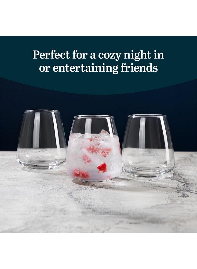 Libbey Stackable Stemless Wine Glasses Set of 6, Tapered Bulb Shaped All Purpose Wine Glass Set, Dishwasher Safe Glass Wine Glasses, Cocktail - Image 5