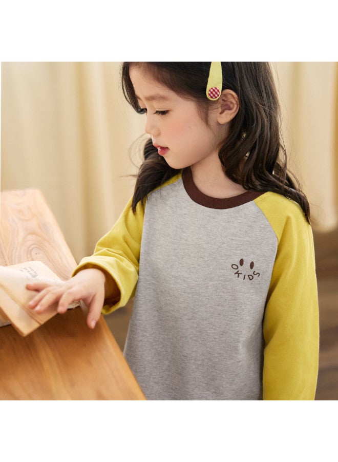 Luson Combed Cotton Small O Baby Raglan Sleeve Long Sleeve T-shirt Girls Versatile Autumn Children's Base Shirt - Image 3