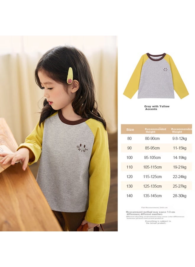 Luson Combed Cotton Small O Baby Raglan Sleeve Long Sleeve T-shirt Girls Versatile Autumn Children's Base Shirt - Image 4
