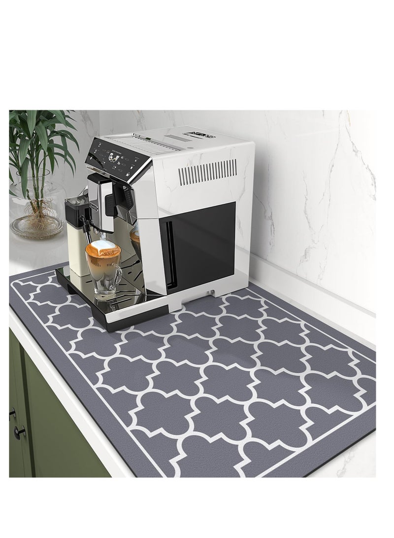 Excefore Dish Drying Mat for Kitchen Counter, Super Absorbent Drying Mat, 40*60cm Large Size Dish Drying Pad, for Kitchen Counter Easy clean Dish Mat Kitchen Drying (Mat Grey)  - Image 4