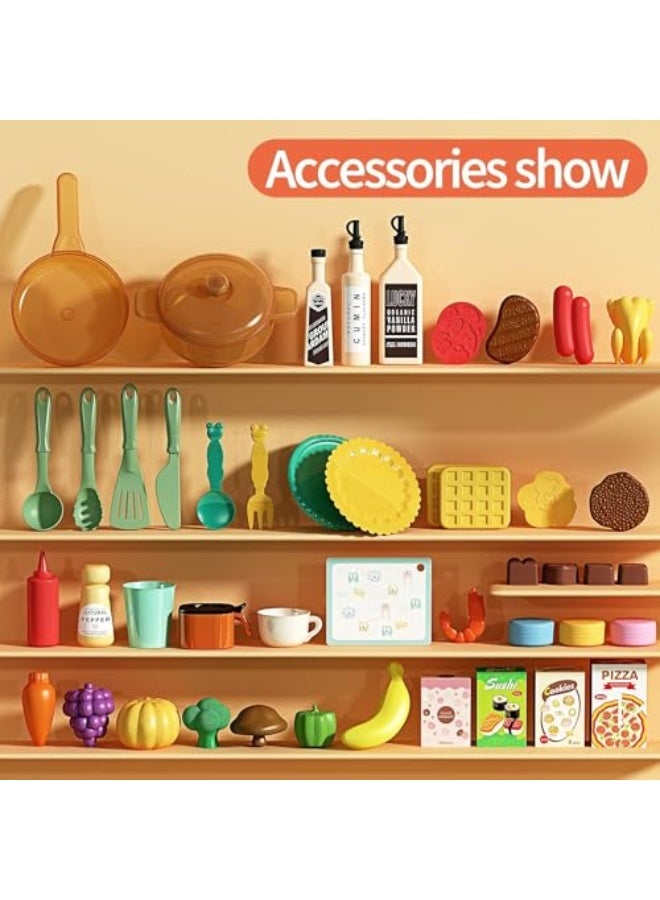 Children's kitchen game machine, children's kitchen accessories set，toy with light and music, simulated spray and game sink, the best birthday gift for boys and girls (red) - Image 2