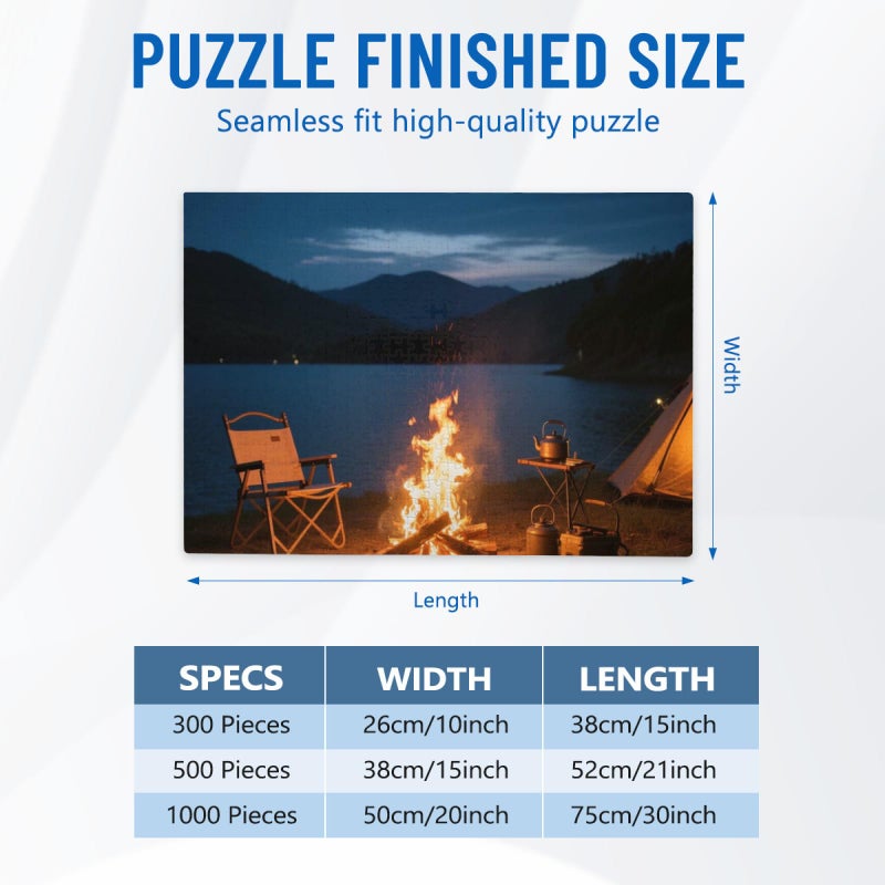 1000 Piece Jigsaw Puzzle Bonfire Camping Scene Family Fun Interactive Home Decoration - Image 3