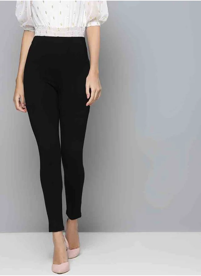 ساسافراس Solid Zip Detail Slim Fit Jeggings by Styli