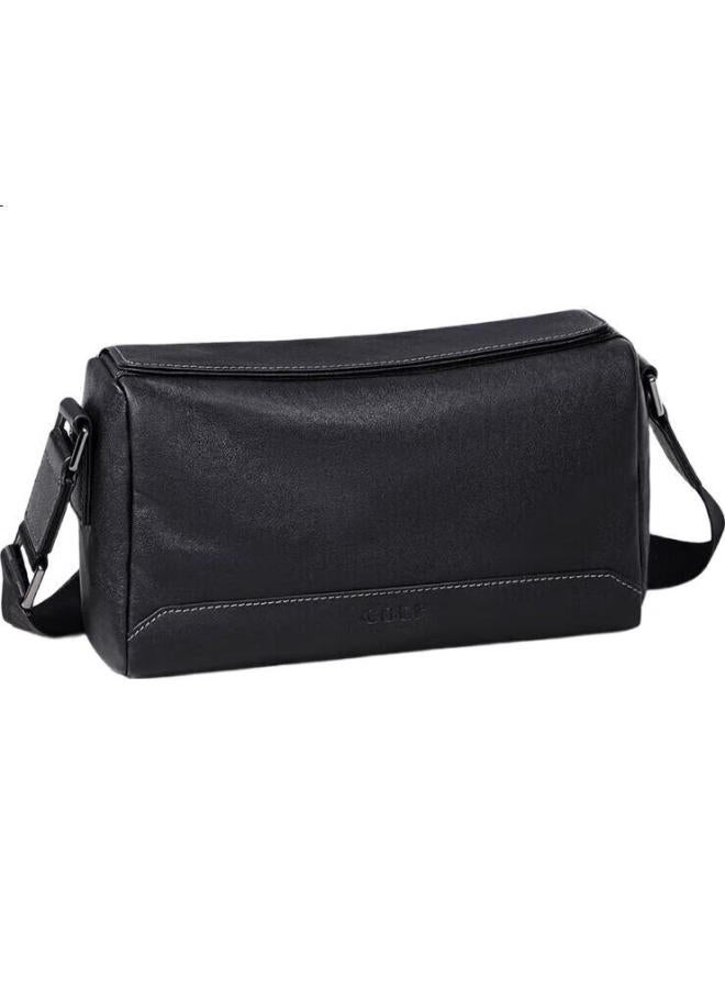 Golf Shoulder Bag For Men, Top-Grain Leather Crossbody Bag, Casual Ipad And Phone Bag, Large Capacity Business Commute Small Square Bag - Image 3