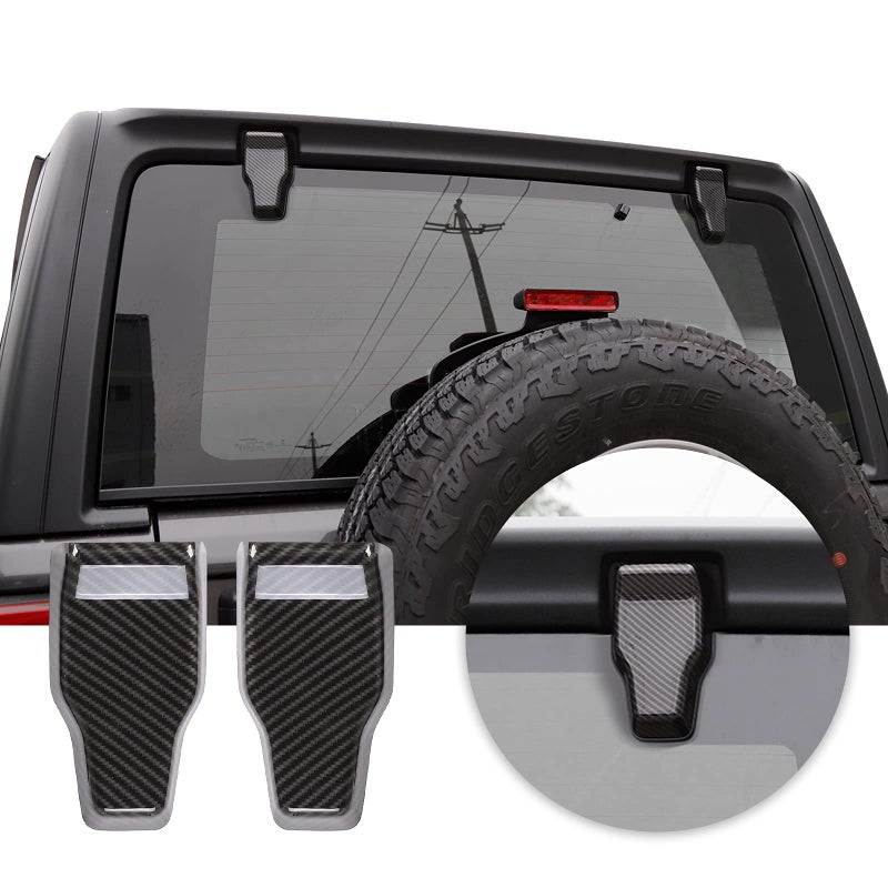 Voodonala for Jeep JL Rear Window Right & Left Hinge Covers Trim for 2018-2024+ Jeep Wrangler JL JLU Exterior Accessories,Carbon Fiber 2pcs