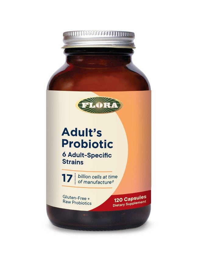 Flora Adult Probiotic Blend Six Adultspecific Strains Gluten Free Raw Probiotic With 17 Billion Cells 120 Vegetarian Capsules  - Image 2