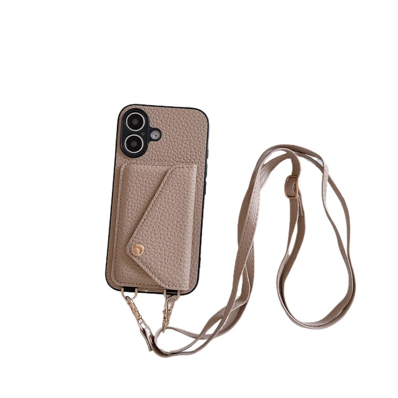 Drop Protection iPhone 12 Pro Leather PU with Card Holder and Anti Fingerprint in Gray with Easy Storage - Image 1