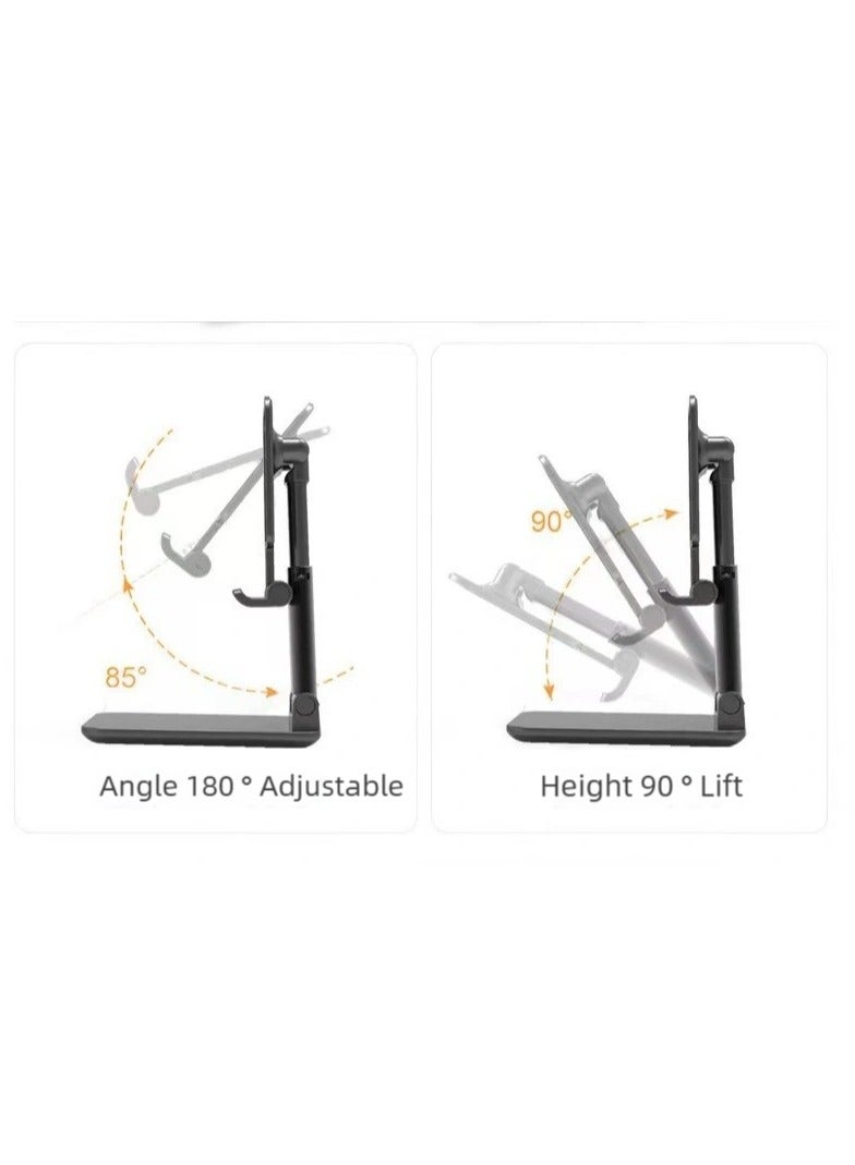 Mobile phone holder, foldable, lazy tablet, desktop holder, live streaming online courses, extendable, portable phone holder, compatible with all models - Image 3