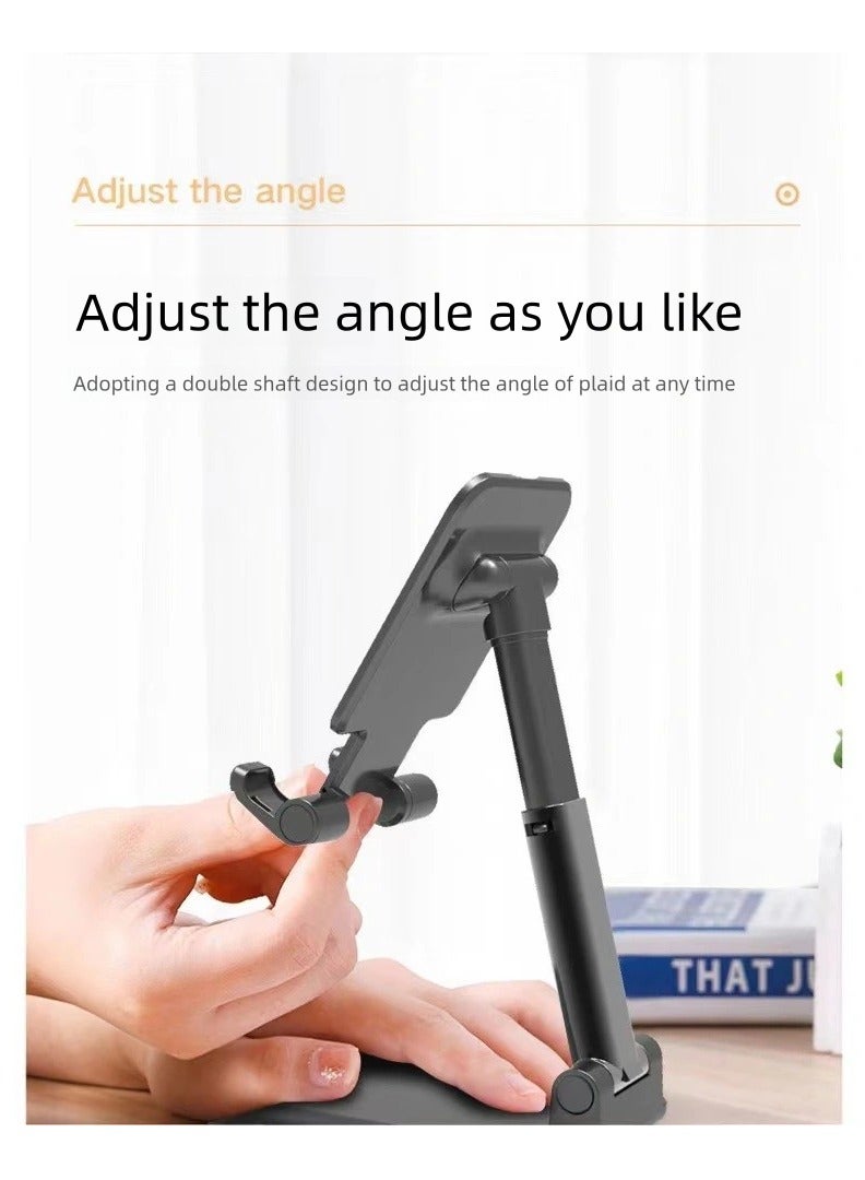 Mobile phone holder, foldable, lazy tablet, desktop holder, live streaming online courses, extendable, portable phone holder, compatible with all models - Image 4