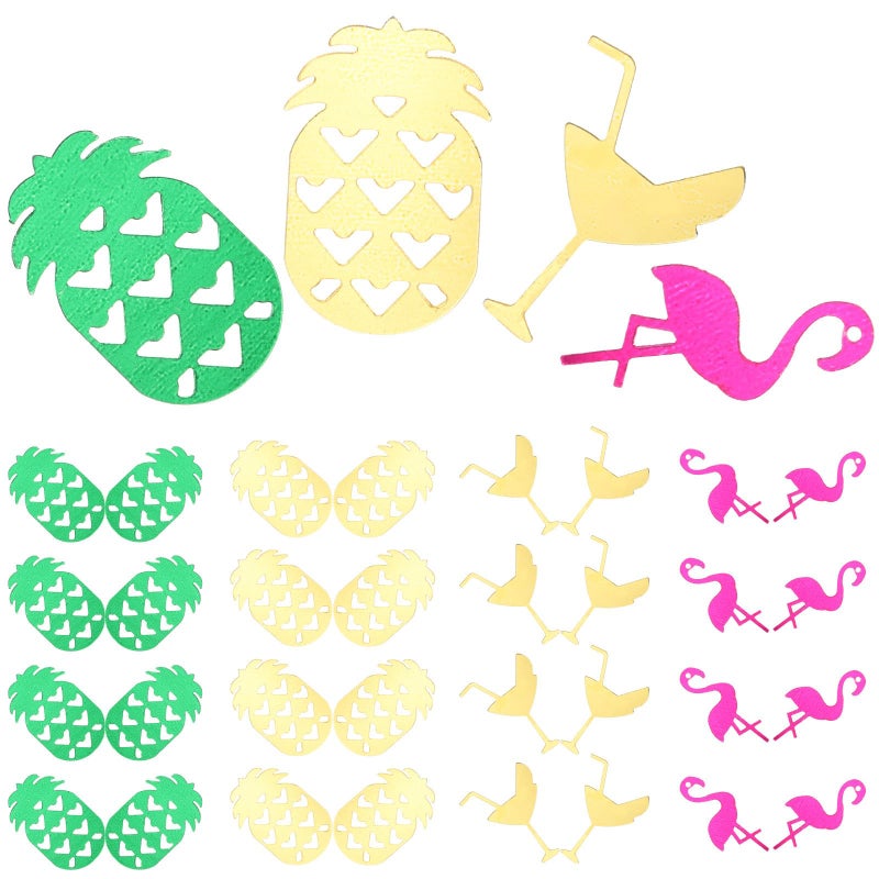 Pineapple Flamingo Wine Glass PVC Confetti Set 60g Tropical Luau Birthday Party Decorations - Image 2