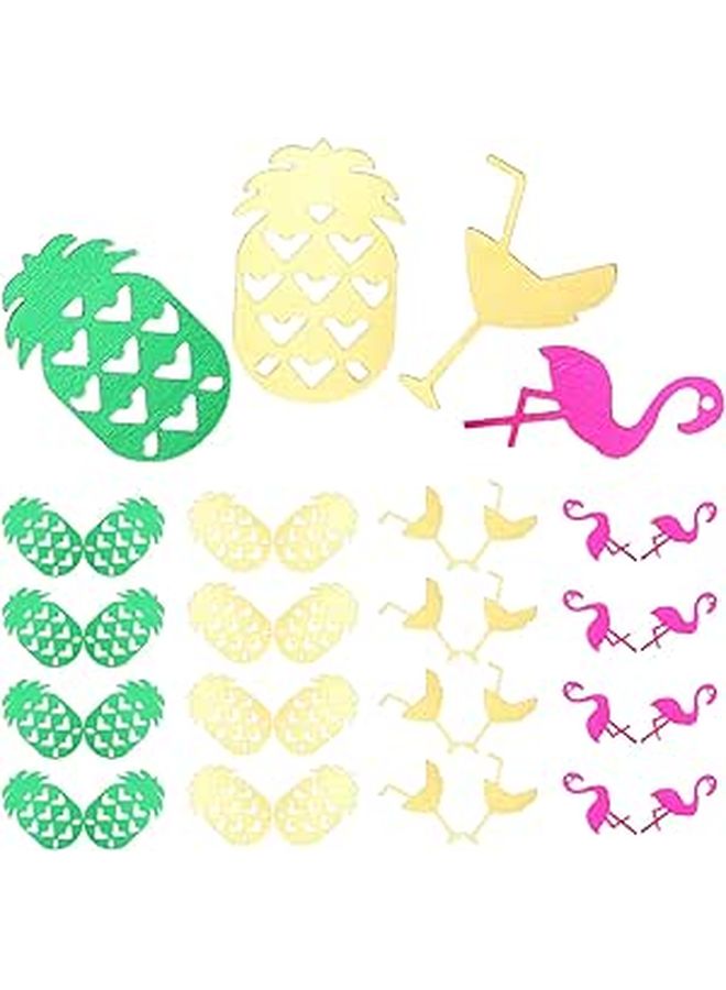 Pineapple Flamingo Wine Glass PVC Confetti Set 60g Tropical Luau Birthday Party Decorations - Image 1