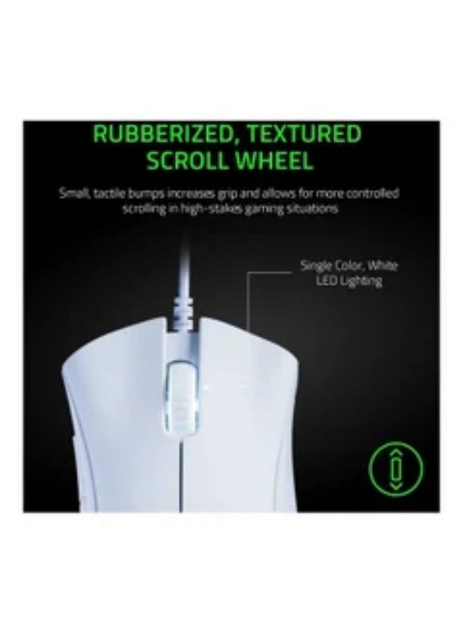 Generic DeathAdder Essential Wired Gaming Mouse with 6,400 DPI Optical Sensor, 5 Prog Buttons, Mechanical Switches, Ergonomic Form Factor, Standard Stock Feet, 10M Clicks, White  - Image 4