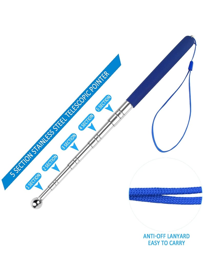 SYOSI 2 Pack Telescopic Teacher Pointer Stick with Hand Lanyard, Retractable Pointer Stick Teacher Pointer Stick, Whiteboard Pointer Extendable Stick for Classroom Office  - Image 2