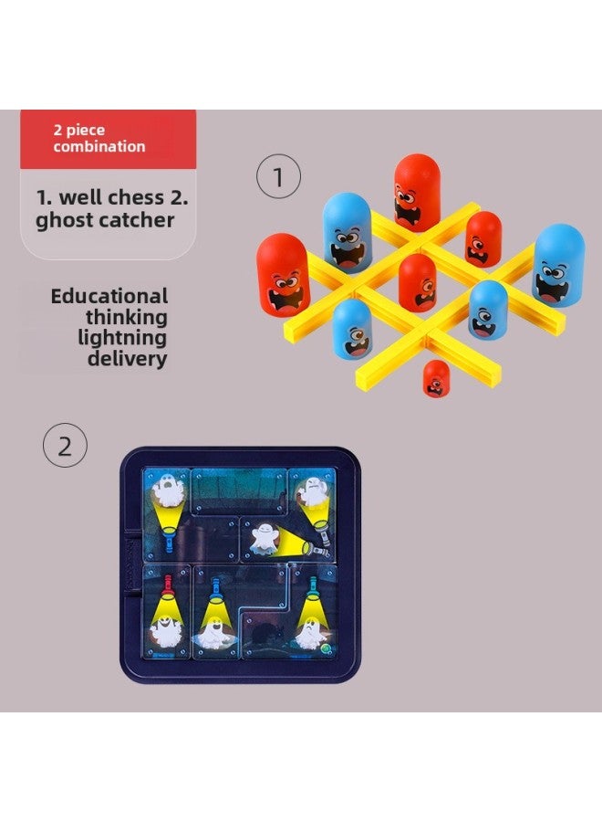 إسكدنيا لعبة Tac Tac Tac Fun للأطفال Dola Boy's Big Eat Small Double شطرنج وبطاقات لعبة ذكاء تفاعلية - اللون: Well Chess + Ghost Catcher - Image 1