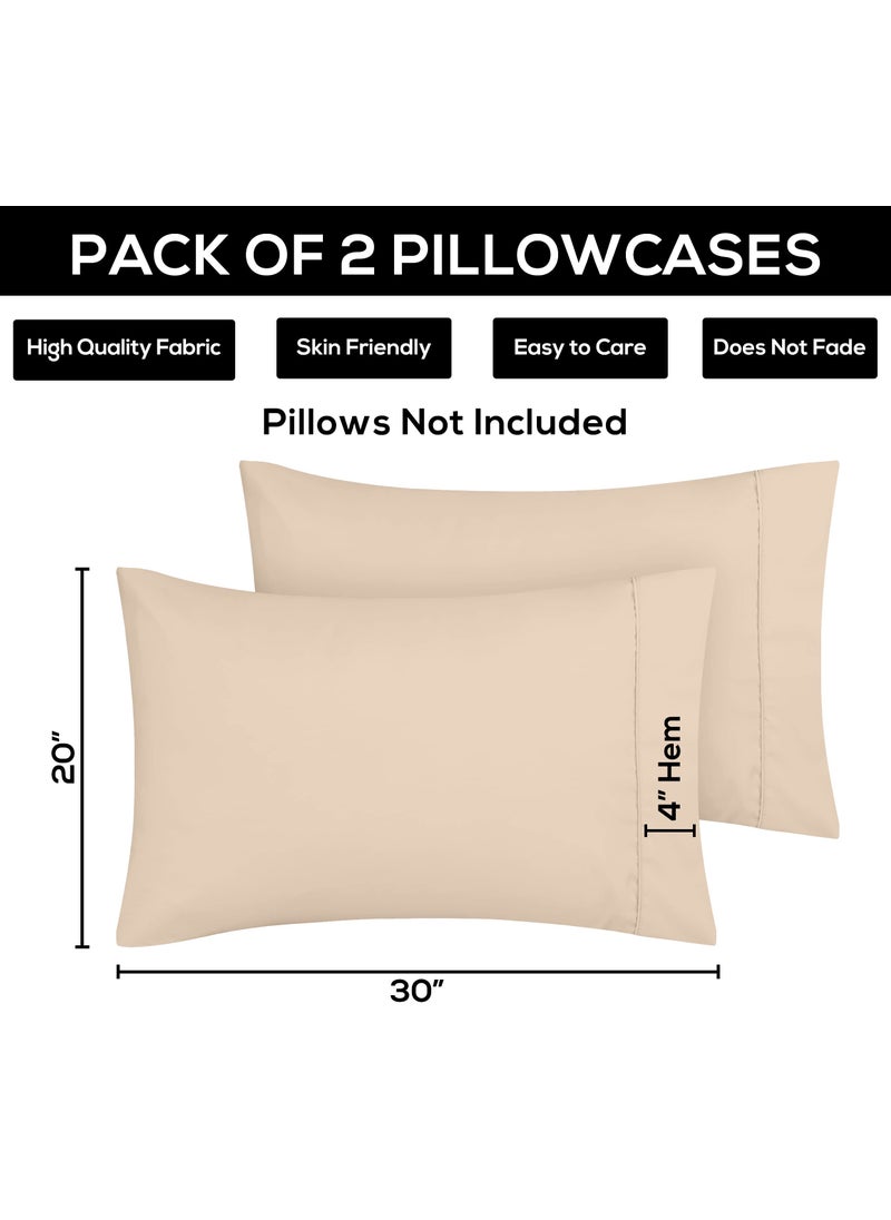 Utopia Bedding Utopia Bedding Queen Pillow Cases - 2 Pack - Envelope Closure - Soft Brushed Microfiber Fabric - Shrinkage and Fade Resistant Pillow Covers 20 X 30 Inches (Queen  Beige)  - Image 4