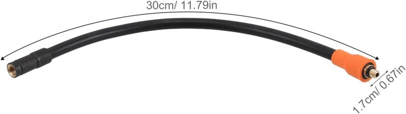 Uonlytech Threaded Tire Inflator Extension Tube M6 30cm with Heat-resistant Sleeve High-pressure Air Compressor Hose for Car Motorcycle Bicycle Pump Maintenance - Image 2