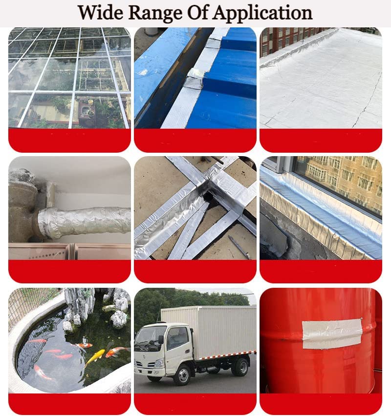 VYOOx Leakage Repair Waterproof Tape for Pipe Leakage Roof Water Leakage Solution Aluminium Foil Tape for Surface Crack, Pipe (5cmx5m) (Silver) pack of-1 - Image 2