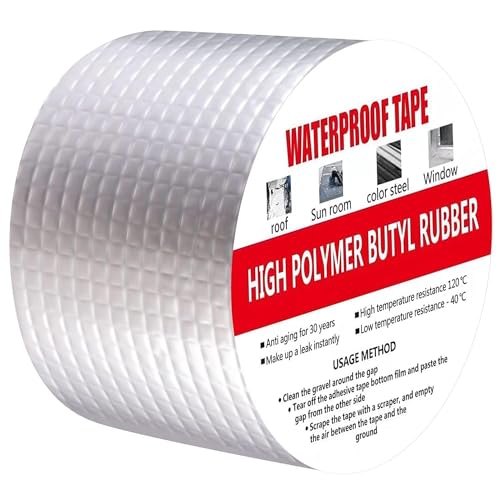 VYOOx Leakage Repair Waterproof Tape for Pipe Leakage Roof Water Leakage Solution Aluminium Foil Tape for Surface Crack, Pipe (5cmx5m) (Silver) pack of-1 - Image 1