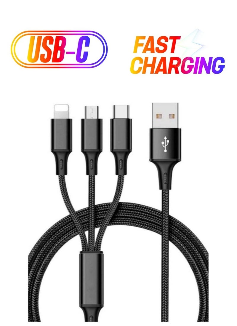 ELTRAZONE 3 in 1 Multi 5A original fast charging 1.2m cable, CE, FCC, ROSH, MFI Certified, Lighting/Type C/Micro, compatible with iPhone 3A /Huawei/Samsung/OPPO vooc/Xiaomi/Honor 5a - Image 1