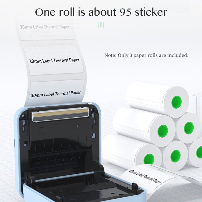 PeriPage Thermal Sticker Label Paper: 3 Rolls 52*30mm 95 Stickers - Waterproof Oil-Proof Anti-Friction Durable Thermal Label Paper for PeriPage A6/A9/A9s/A9 Pro/A9 Max/A9s Max Mini BT Thermal Printer Label Mak - Image 5