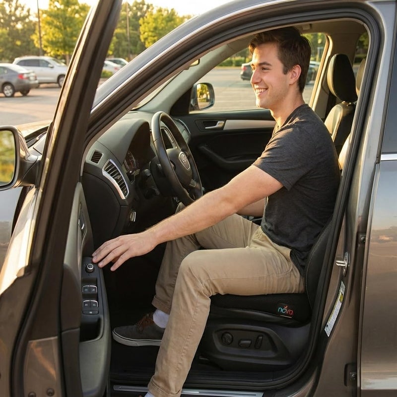 NOVA Medical Products Foam Car Seat Cushion with Removable, Washable Cover - Black - Image 2