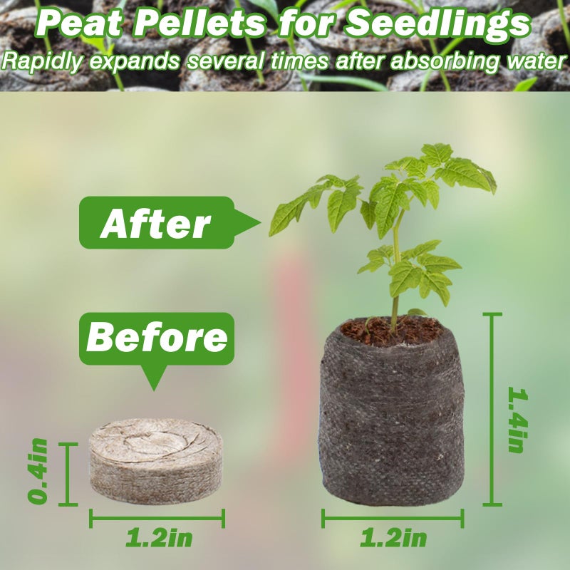 ZeeDix 30mm 55Pcs Compressed Peat Pellet Fiber Soil Plant Seed Starters - Nursery Plugs Pallet Seedling Soil Block for Grow Herbs Plant Flowers Vegetables(with Box) - Image 2