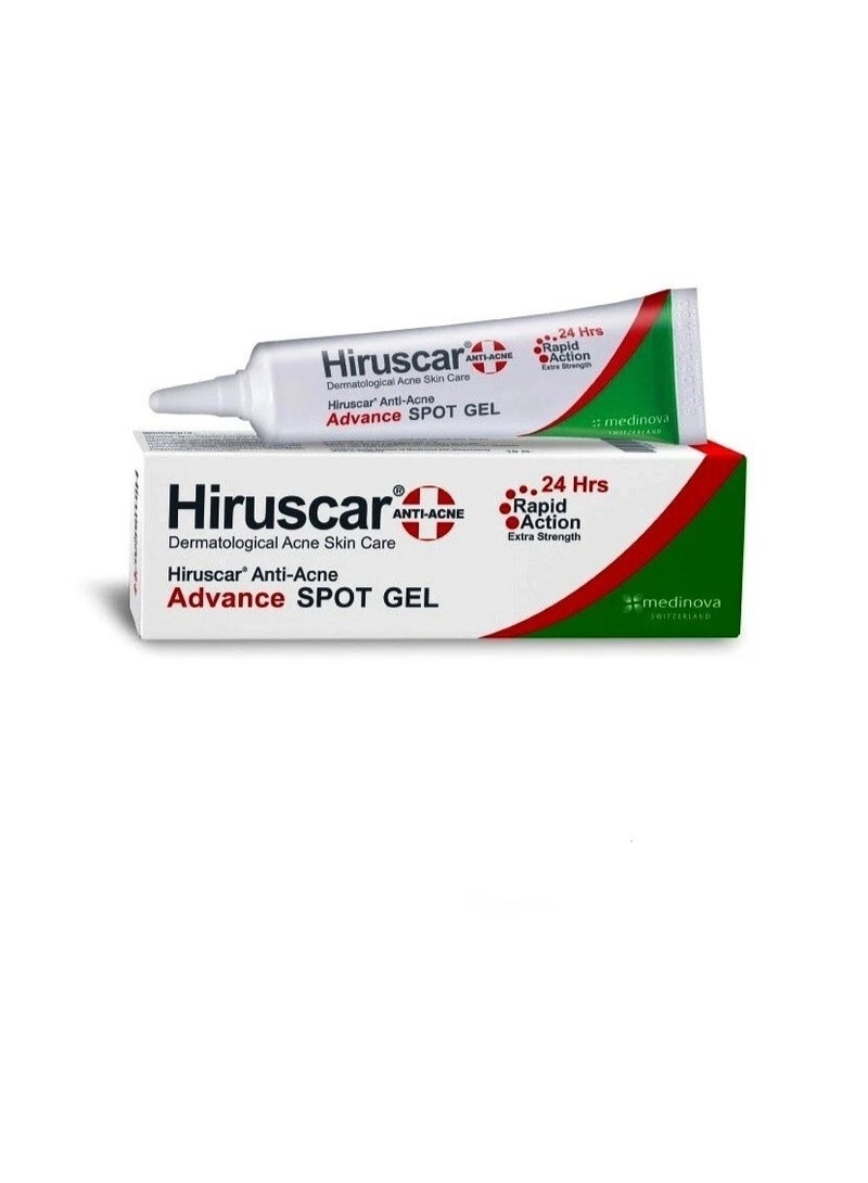 Hiruscar Anti Acne Advance Spot Treatment Gel 10g | Fast-Acting Acne Spot Care for Pimples & Blemishes | Helps Reduce Redness, Acne Marks & Excess Oil | Suitable for Oily & Acne-Prone Skin - Image 1