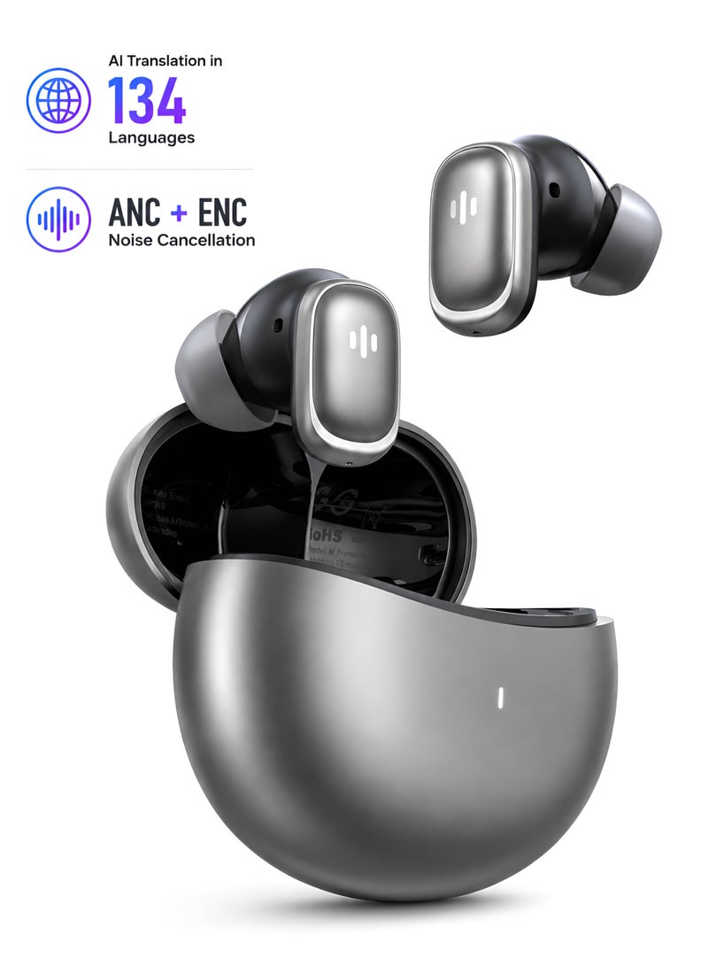 Mcdodo AI Translator Earbuds, 134 Languages, Real-time Translation, ANC and ENC, Speak A01, IPX4, iPhone Android, Silver, HP-8221 - Image 1