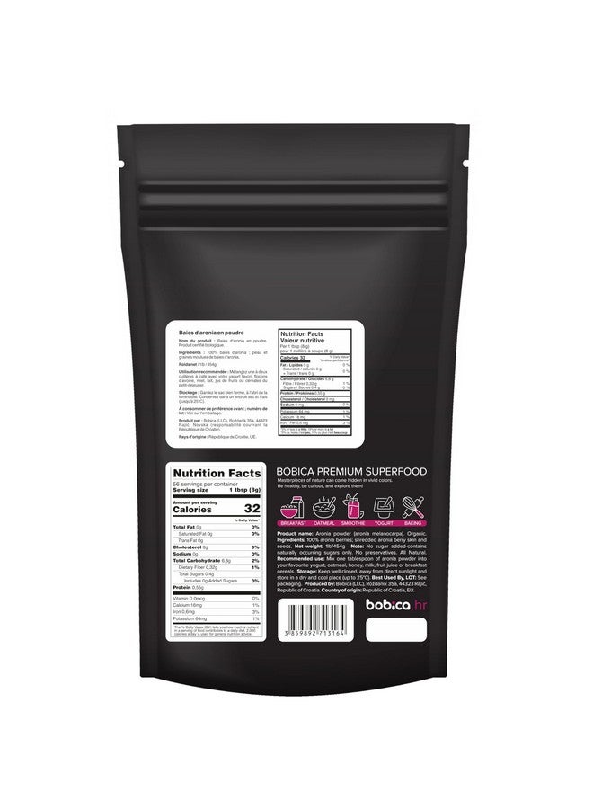 B. Organic Aronia Berry Powder - Black Chokeberry Supplement High in Anthocyanin & Polyphenols for Immune Defend - Chokeberries Organic Superfood - Aronia Berries - Vegan, Gluten-Free, non-GMO - 1lb - Image 2
