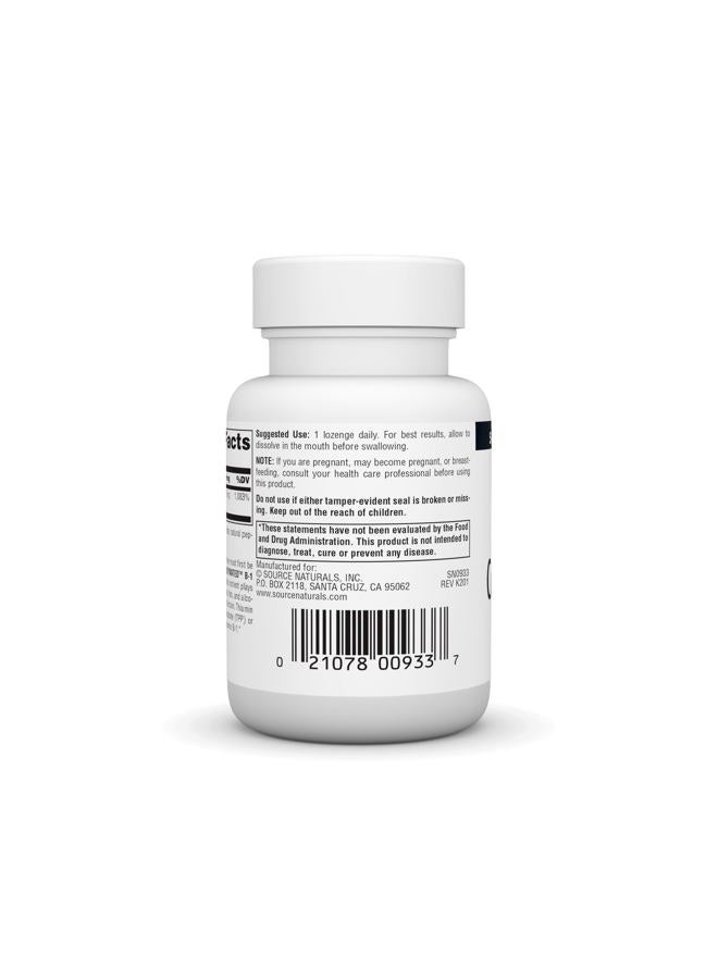 Source Naturals ثيامين كوكاربوكسيلاز سريع الذوبان 25 ملغ - 60 حبة مصاصة - Image 3