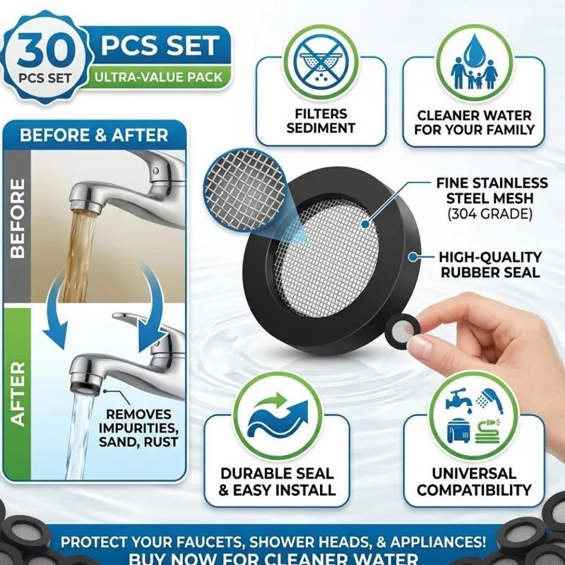 30pcs Universal Rubber Faucet Washer Filter Mesh Leak Proof Shower Hose O-Rings Gaskets Net Kitchen Bathroom Accessories Parts - Image 5