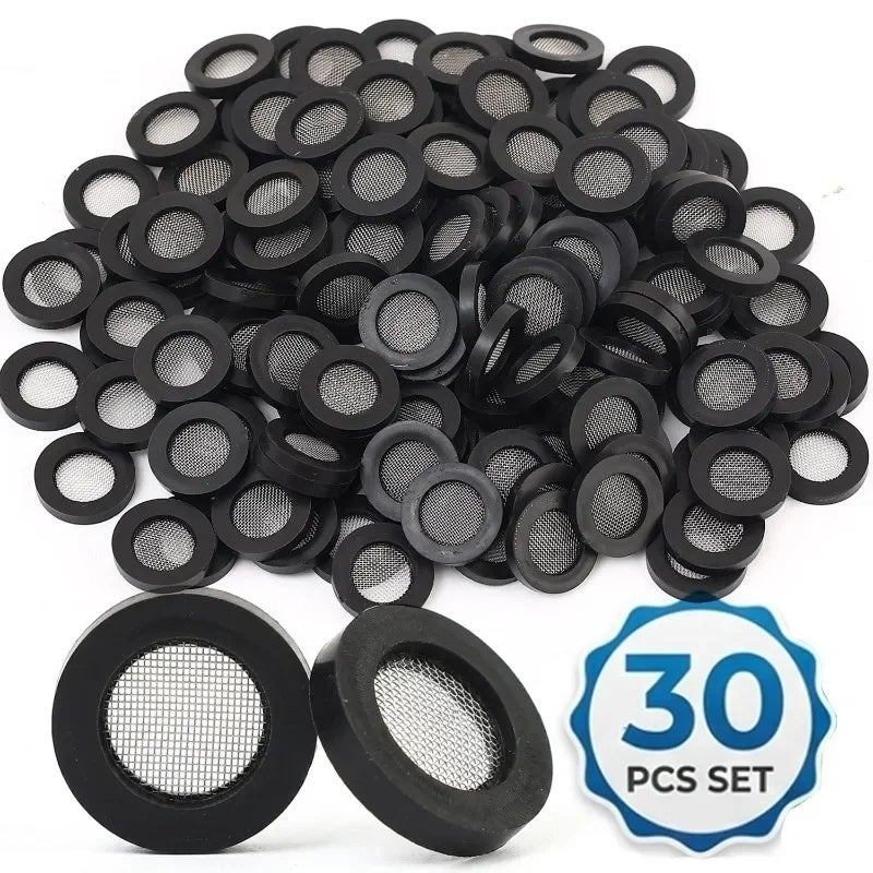 30pcs Universal Rubber Faucet Washer Filter Mesh Leak Proof Shower Hose O-Rings Gaskets Net Kitchen Bathroom Accessories Parts - Image 1
