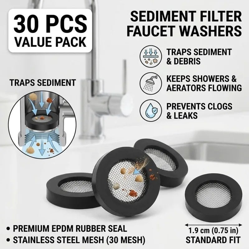 30pcs Universal Rubber Faucet Washer Filter Mesh Leak Proof Shower Hose O-Rings Gaskets Net Kitchen Bathroom Accessories Parts - Image 4