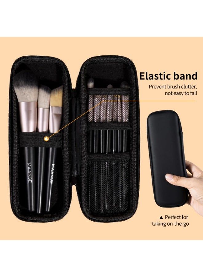 MAANGE Makeup Brushes Set 10 Pcs Makeup Brushes Premium Synthetic Brushes for Foundation Blending Face Powder Blush Eyesshadow Make-up Brush Kits with Cosmetics Bag. (Black/Gold) - Image 2